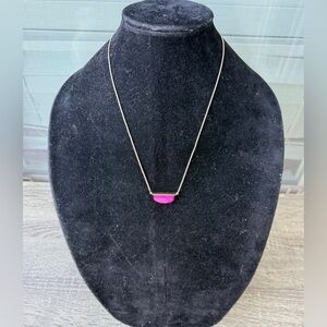 Kendra Scott Dean Adjustable Magenta Pink & Gold Pendant Necklace